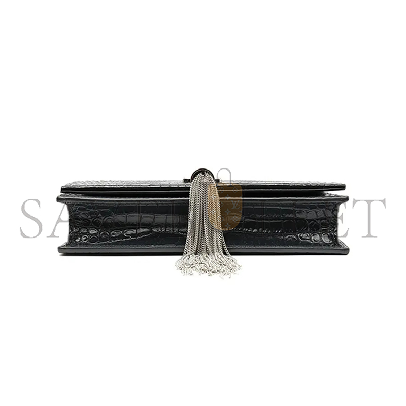 Y*L kate monogram tassel chain wallet in calfskin crocodile embossed 452159dnd1n1000 (19*12.5*4cm)